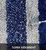 Blue Stripe Microfibre 14x20 Inches AntiSkid Door Mats (Pack of 2)