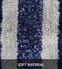 Blue Stripe Microfibre 14x20 Inches AntiSkid Door Mats (Pack of 2)