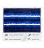Blue Striped Polyester Blend 21x13 Inches Antiskid Bath Mat (2Pcs)