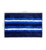 Blue Striped Polyester Blend 21x13 Inches Antiskid Bath Mat (2Pcs)