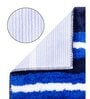 Blue Striped Polyester Blend 21x13 Inches Antiskid Bath Mat (2Pcs)