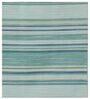 Blue Striped Wool 5 ft X 8 ft Hand Woven Carpet