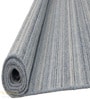 Blue Stripes Wool And Viscose And Cotton 8X5 Feet Handloom Carpet