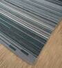 Blue Stripes Wool 6 ft x 9 ft Hand Knotted Carpet