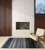 Blue Stripes Wool 6 ft x 9 ft Hand Knotted Carpet
