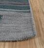 Blue Stripes Wool 6 ft x 9 ft Hand Knotted Carpet