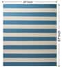 Blue Stripes Wool 7X5 Feet Hand Woven Carpet
