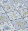 Blue Stylized Floral Motifs 210 TC 100% Cotton Superking Bedsheet with 2 Pillow Covers