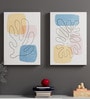Multicolour Synthetic Wood (Set of 2) Art Panels