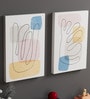 Multicolour Synthetic Wood (Set of 2) Art Panels