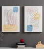 Multicolour Synthetic Wood (Set of 2) Art Panels