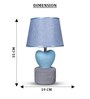 Blue Table Lamp Modern Design With Fabric Lampshade Heart Shaped Ceramic Base