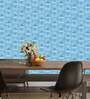 Blue Textured Geometric Pyramids Wall Paper