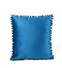 Blue Textured Velvet 12 x 12 Inches Cushion Covers (Set of 2)