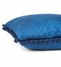 Blue Textured Velvet 16 x 16 Inches Cushion Covers (Set of 5)