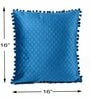 Blue Textured Velvet 16 x 16 Inches Cushion Covers (Set of 5)
