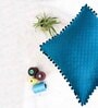 Blue Textured Velvet 16 x 16 Inches Cushion Covers (Set of 5)