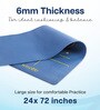 Blue Thermoplastic Elastomer 72X24 Inches Anti Skid Yoga Mat