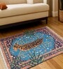 Blue Tiger Multicolor Printed Polyester 3 X 5 Feet Machine Made Carpet
