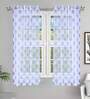 Blue Tissue Semisheer 5 Feet Eyelet Curtain (Set of 2)