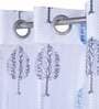 Blue Tissue Semisheer 5 Feet Eyelet Curtain (Set of 2)
