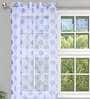Blue Tissue Semisheer 5 Feet Eyelet Curtain (Set of 2)
