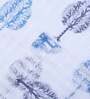Blue Tissue Semisheer 5 Feet Eyelet Curtain (Set of 2)