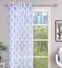Blue Abstract Tissue 7 Ft Semisheer Eyelet Door Curtains (Set of 2)
