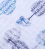 Blue Abstract Tissue 7 Ft Semisheer Eyelet Door Curtains (Set of 2)
