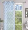 Blue Tissue Semisheer 9 Feet Eyelet Curtain (Set of 2)