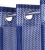 Blue Solid Tissue 7 Ft Sheer Eyelet Door Curtains (Set of 2)