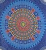 Blue Traditional 120 TC 100% Cotton Queen Bedsheet With 2 Pillow Covers