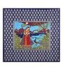 Blue Traditional 120 TC 100% Cotton Queen Bedsheet With 2 Pillow Covers