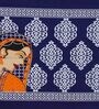 Blue Traditional 120 TC 100% Cotton Queen Bedsheet With 2 Pillow Covers