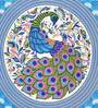 Blue Traditional 120 TC Cotton Queen Sized Bedsheet with 2 Pillow Cover