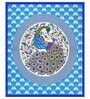 Blue Traditional 120 TC Cotton Queen Sized Bedsheet with 2 Pillow Cover