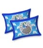 Blue Traditional 120 TC Cotton Queen Sized Bedsheet with 2 Pillow Cover