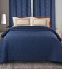 Blue Floral 144 TC 100% Cotton Queen Sized Bed Sheets with 2 Pillow Covers