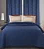 Blue Floral 144 TC 100% Cotton King Sized Bed Sheets with 2 Pillow Covers