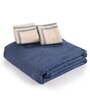 Blue Floral 144 TC 100% Cotton King Sized Bed Sheets with 2 Pillow Covers