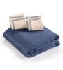 Blue Geometric 144 TC 100% Cotton King Sized Bed Sheets with 2 Pillow Covers