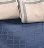 Blue Geometric 144 TC 100% Cotton King Sized Bed Sheets with 2 Pillow Covers