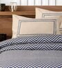 Blue Geometric 144 TC 100% Cotton King Sized Bed Sheets with 2 Pillow Covers