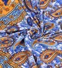 Blue Traditional 144 TC Cotton Double Queen Bedsheet With 2 Pillow Covers