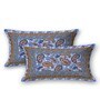 Blue Traditional 144 TC Cotton Double Queen Bedsheet With 2 Pillow Covers