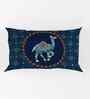Blue Traditional 180 TC Cotton  King Sized Bedsheet with 2 Pillow Covers