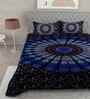 Blue Traditional 180 TC Cotton  King Sized Bedsheet with 2 Pillow Covers
