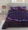 Blue Traditional 180 TC Cotton  King Sized Bedsheet with 2 Pillow Covers