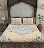 Blue Floral 180 TC Cotton Queen Sized Bed Sheets with 2 Pillow Covers