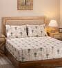 Blue Traditional 300 TC 100% Cotton Queen Sized Bed Sheets with 2 Pillow Covers